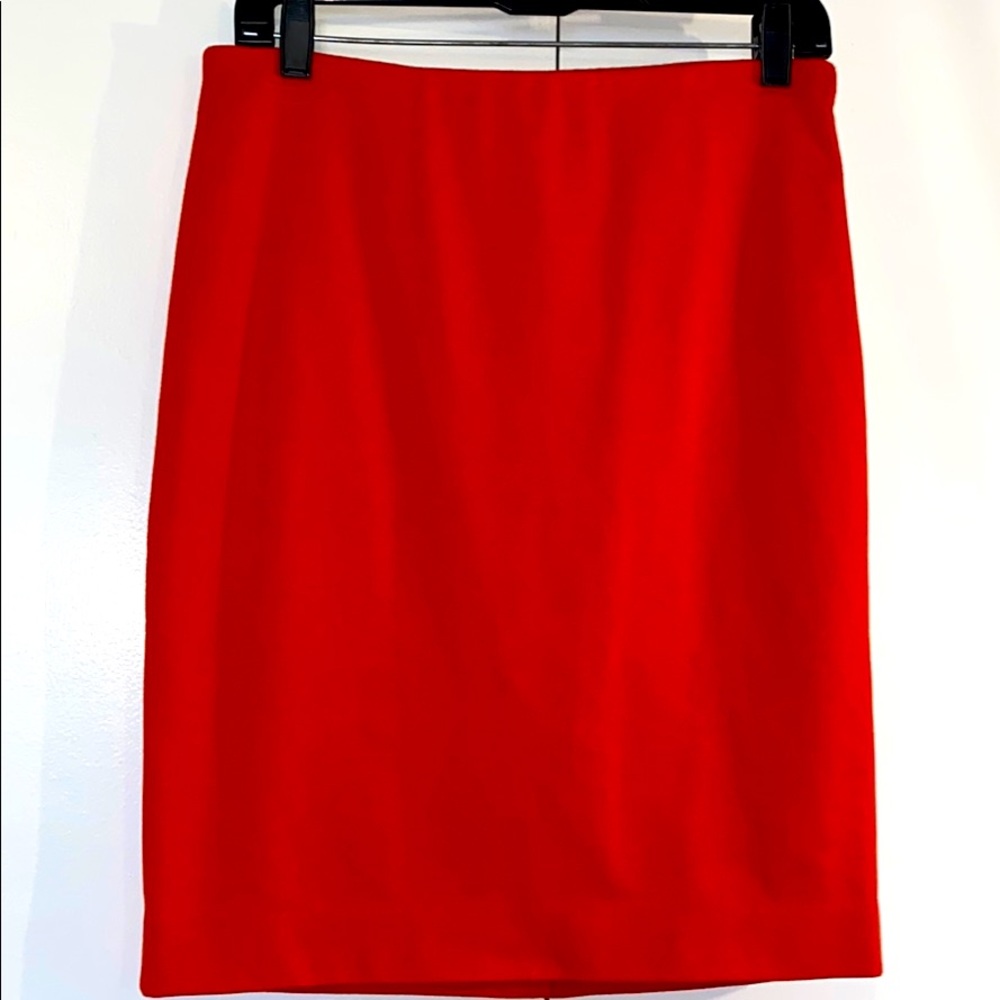 Orange stretch pencil skirt